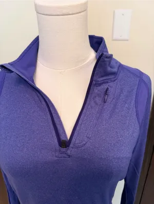 REI Coop purple long sleeve quarter zip layering top thumbnail 2