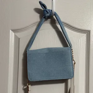 Nanette Lepore Light Blue Denim Convertible Purse Crossbody Bag Minimalist thumbnail 3