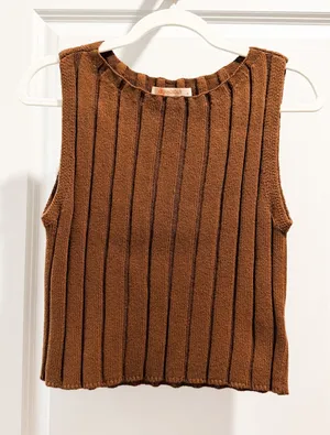 These Three Boutique Brown knit tank thumbnail 1