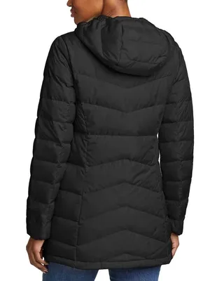 Eddie Bauer Hooded Chevron Down Parka Winter Coat Black XXL thumbnail 3