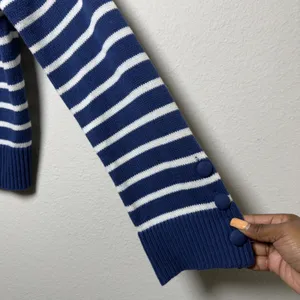 Kerri Rosenthal XOKR Women CottoN‎ Sweater XS Blue White Striped Sunshine Frame thumbnail 3