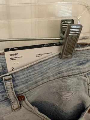 NWT!! American Eagle Super High Rise Relaxed Strigid Distressed Short thumbnail 5