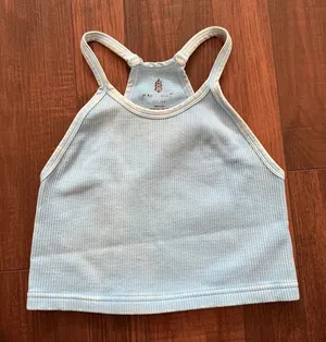 Free People FP Movement Tank Top Blue Ribbed Seamless Happiness Runs XS/S thumbnail 1