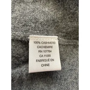 One Girl Who… 100% Cashmere Gray Sweater | Soft Knit Balloon Sleeve Top thumbnail 2