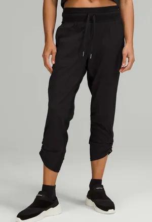 Lululemon Dance Studio Mid Rise Crop Pants Size 4 Black Athleisure Workout Gym thumbnail 1