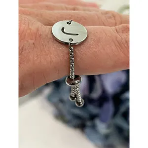Adjustable‎ Initial J Ring Silver Tone Chain Fashion Jewelry thumbnail 4