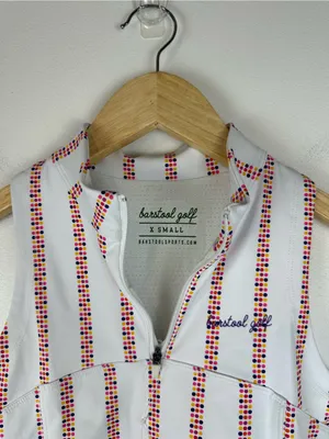 Barstool Vertical Dot Women's Sleeveless Golf Tennis Polo Shirt Sz‎ XS thumbnail 5