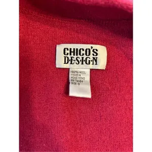 Chico's Design Red buttoned knit pockets long sleeve wool sweater Size 0 (small) thumbnail 4
