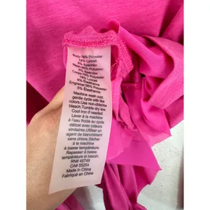 Nanette‎ Lepore Magenta Pink Cold Shoulder Cowl Neck Long Sleeve Top Mesh Trim M thumbnail 6