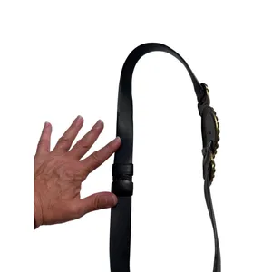 Chicos Womens Black Leather Belt W/ Two-Tone Decorative Buckle S/M SKU 6989 thumbnail 4