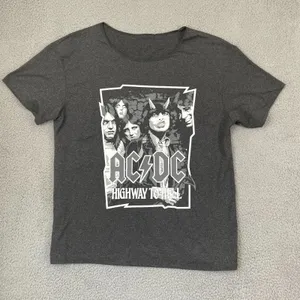 AC-DC Highway To Hell Shirt Women 2XL Gray Rock Band Scoop Neck Tee thumbnail 1