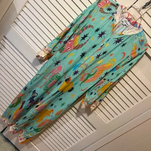 Bianca Paris Zodiac Celestial Tarot Print Linen Maxi Dress Long Sleeve *READ* thumbnail 1