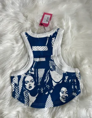 Edikted Faces Print Rib Crop Top thumbnail 4