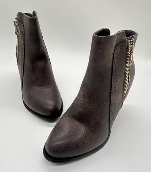 Forever Boots Womens 6 Brown Camila-65 Block Heel Ankle‎ Booties NEW thumbnail 1