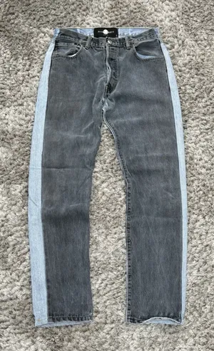 After Party Nasty Gal Levi’s Reworked Two Tone Jeans Size 27 Light Dark Y2K VTG thumbnail 1