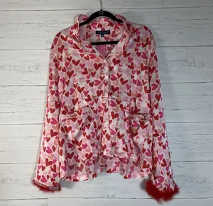 Simply Southern Red and Pink Heart Satin Pajamas size XL thumbnail 5