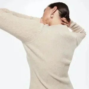 Mango MNG Shiny Ribbed Light Pastel Grey‎ Cardigan Sweater NWT Plus 1XL thumbnail 7