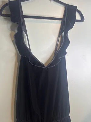Victorias Secret Y2K Black Velvet Romper L Dark Fairy Romantic Whimsigoth Witchy thumbnail 4