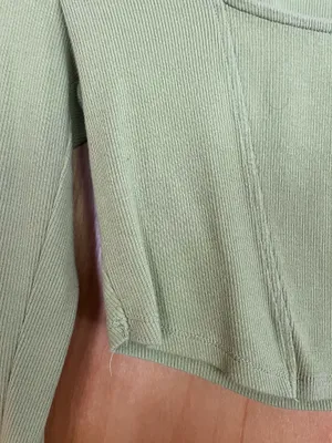 Garage Green Long Sleeve Crop Top thumbnail 2