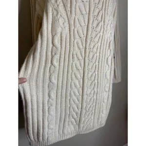 Express Medium Sweater‎ Dress Cream Cable Knit Ribbed Mock Neck Long Sleeve NEW thumbnail 5