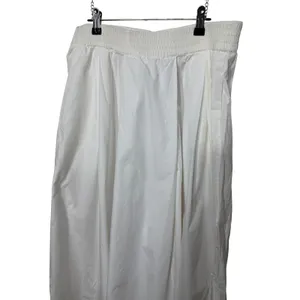 Emanuel Ungaro White Cotton Poplin Pleated Maxi Skirt Side Slit Size 6/40 thumbnail 2