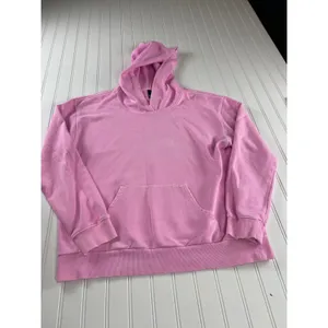 Kut from the Kloth Aliena Hoodie Neon Pink Distressed Cotton Pullover Large thumbnail 2