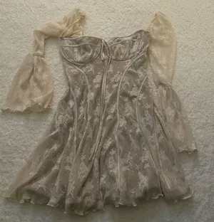 NWOT House of cb ANALISSA Vintage Cream Lace Corset Dress in long. Size Large+ thumbnail 4
