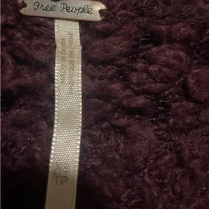 Free People Deep Burgundy Textured Sweater thumbnail 2