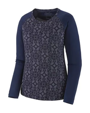 Patagonia Capilene‎ Midweight Crew Women's Small Artic Ox Geo Blue Baselayer Top thumbnail 1