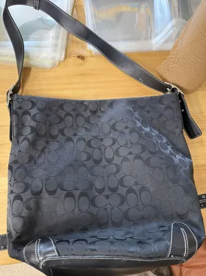 Coach Vintage Signature Monogram C Canvas Hobo/Bucket Bag 02' 6076 Black Y2K thumbnail 1