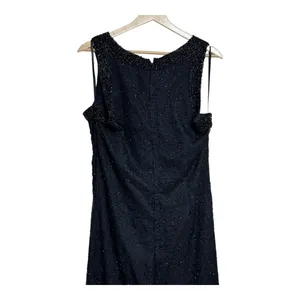 Laurence Kazar New York Beaded Maxi Dress Sleeveless silk Formal Evening Gown XL thumbnail 4