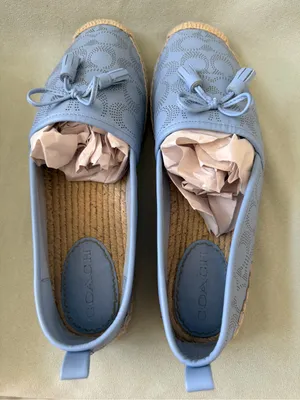 Coach Women's Carson Signature Jacquard Espadrille Loafers Lather Blue Size 11B thumbnail 11