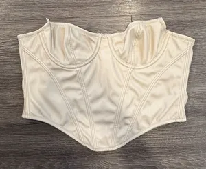 Urban Outfitters Faux Leather Beiege Corset Top Size S thumbnail 1