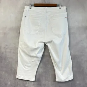 Judy Blue Skinny Fit Capri Jeans Women 14W White Stretch Coastal Preppy Minimal‎ thumbnail 2