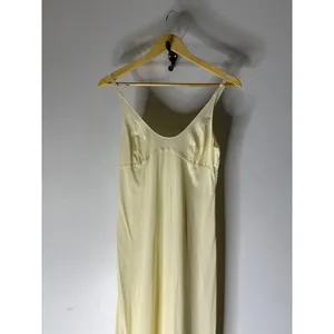 Lorraine butter yellow nylon maxi slip dress‎ size 36 thumbnail 3