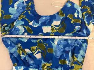 Lulu’s Floral Open Back Romper Blue Long Sleeve Size Medium thumbnail 9