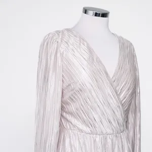 GUESS - Metallic Long-Sleeve Wrap‎ Maxi Dress thumbnail 12