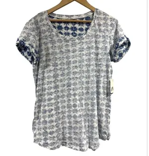 Ana medium shirt cuffed short sleeve top inside out tie dye medium soft casual thumbnail 1