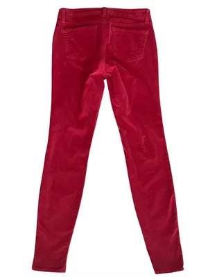 J Brand Great Red Corduroy Skinny Black Zippers Low Rise Ankle Zoey Pants 27 thumbnail 5