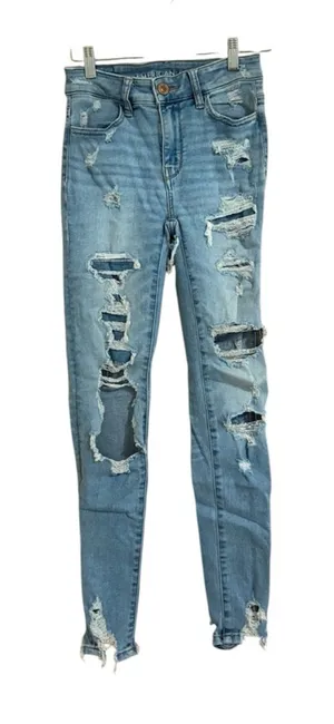 American Eagle Next Level Stretch High-Rise Distressed Jegging Jeans Size 0 thumbnail 1