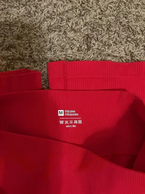 Ribbed Bike Shorts Solid Red Size Medium Nylon Spandex Blend Athletic Classic thumbnail 3