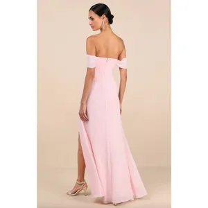 Lulus Magical Magnetism Light Pink Off The Shoulder Maxi Dress Formal Small NWT thumbnail 2