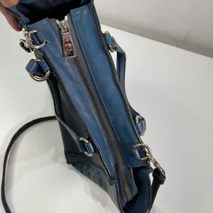 Coach Crossbody Bag Blue Snake Print Leather Purse Y2K Bikercore Whimsigoth thumbnail 6