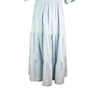 Abercrombie & Fitch Midi Dress XXS Blue Smocked Tiered New thumbnail 9