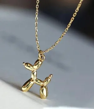 NEW balloon dog necklace, gold balloon dog, balloon dog jewelry, preppy jewelry thumbnail 1