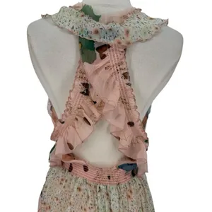 Free People Mixed Print Floral Sleeveless Tiered High Low Dress Size Small Fairy thumbnail 10