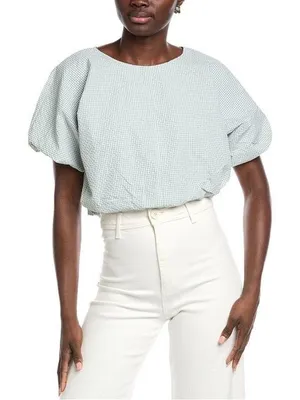 Hunter Crop‎ Bubble Blouse in Surf Spray Large NWT thumbnail 1