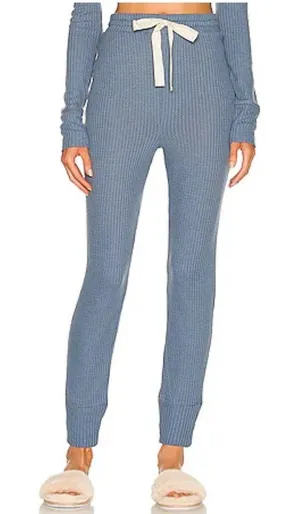 Revolve Privacy Please‎ Charlotte Pants Jogger Waffle in Blue Sz S thumbnail 1