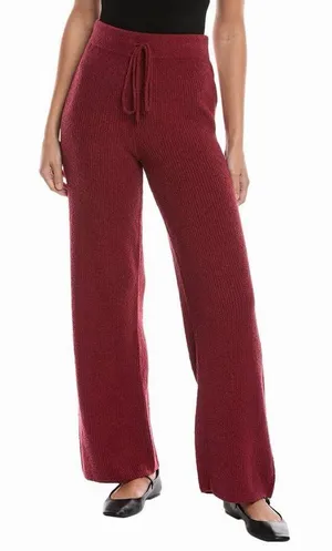 Nation LTD Rachelle Cozy Ribbed Pant in Danish Red Wide‎ Leg Womens Size S thumbnail 1
