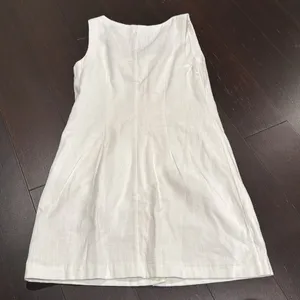 Abercrombie & Fitch White Button-Front Linen Dress thumbnail 3